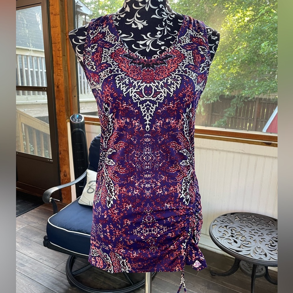 Athleta Medium Pink/Purple Patterned Tank - image 1